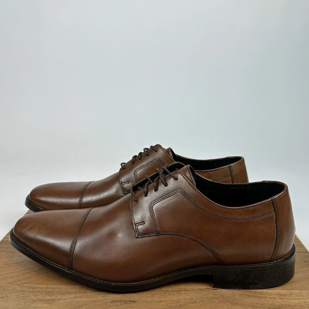 New Mens Johnston & Murphy Novick Cap Toe Oxfords‎ Leather Dress Shoes Sz 16 D